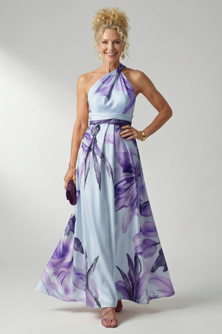 Dagmar | Halter Neck Floral Maxi Dress
