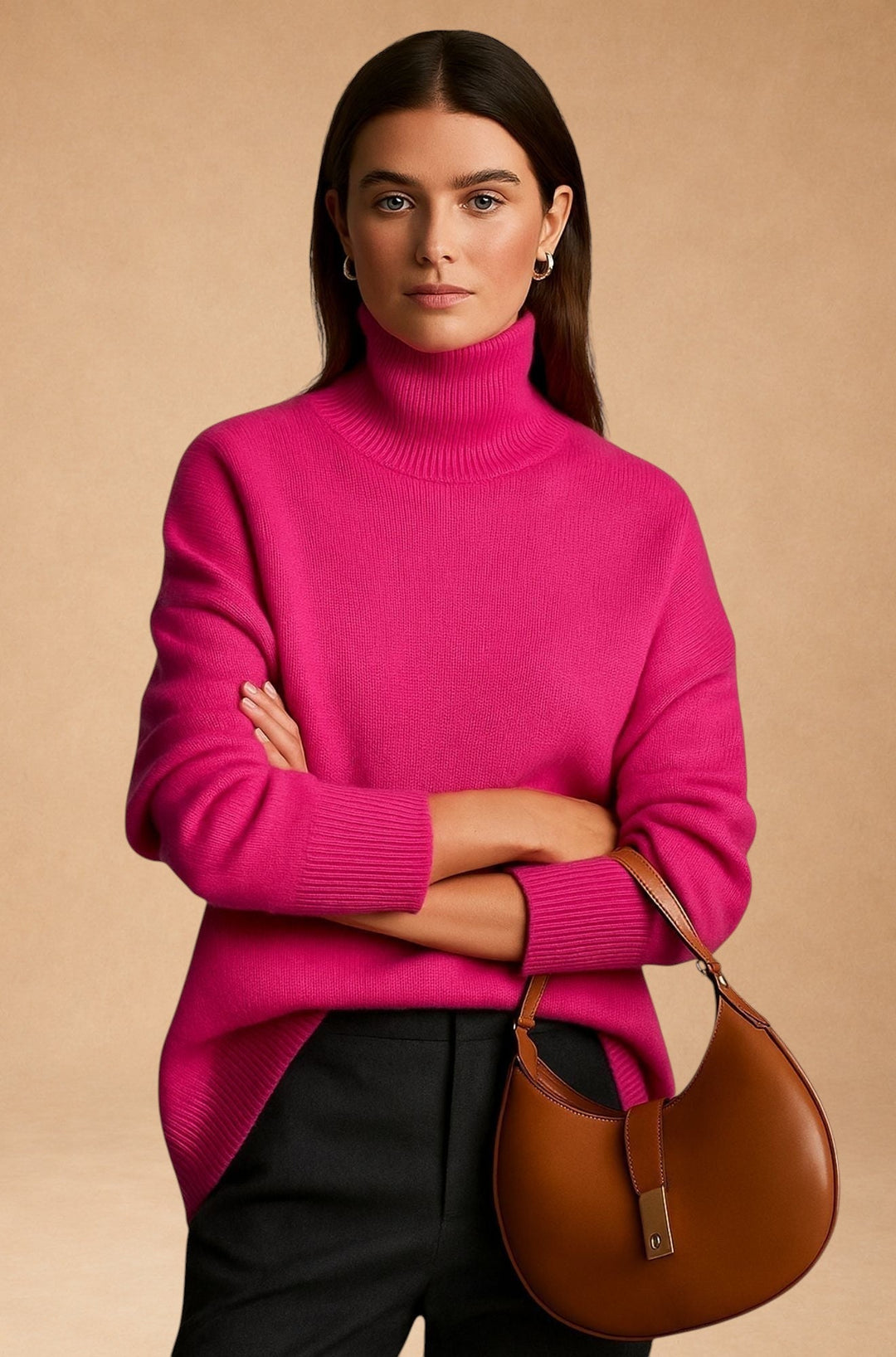 Sixtine™ Women's Roll Neck Sweater - Soft Elegance