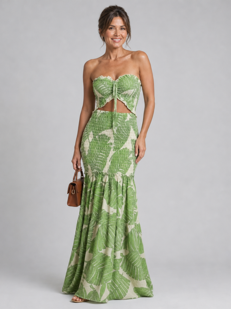 Azaria | Maxi Dress Set Without Straps with Print