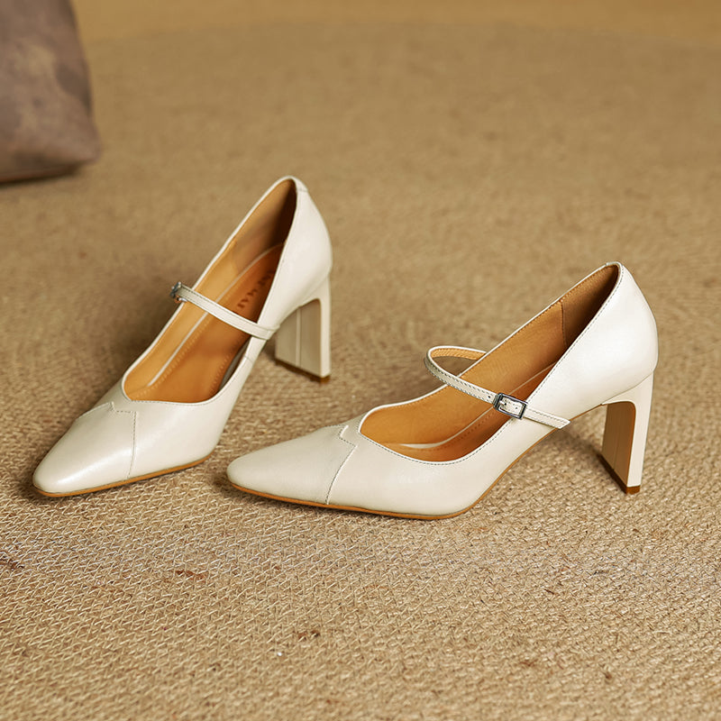 Emily Genuine Leather Heels