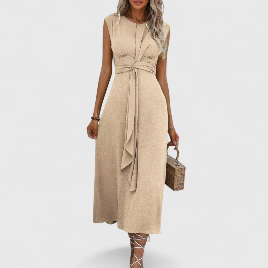 Penelope - Sleeveless Airy Maxi Dress with a Flattering Round Neckline