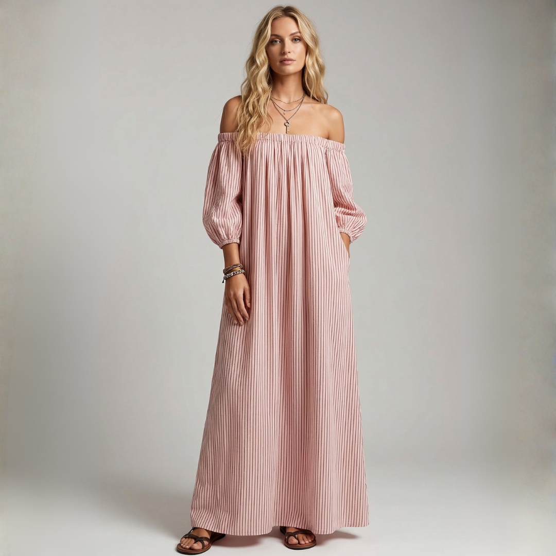 Aura - Maxi Dress in Linen and Cotton