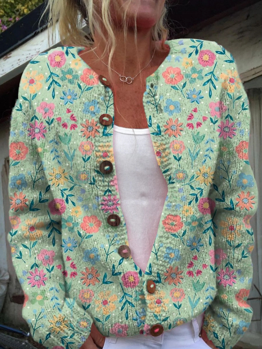 Floral Button-Up Cardigan
