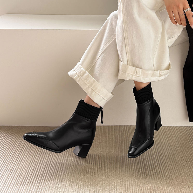 Noelle Genuine Leather Heeled Boots