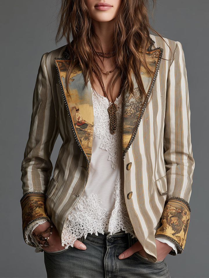 Roberta | Striped Artistic Blazer