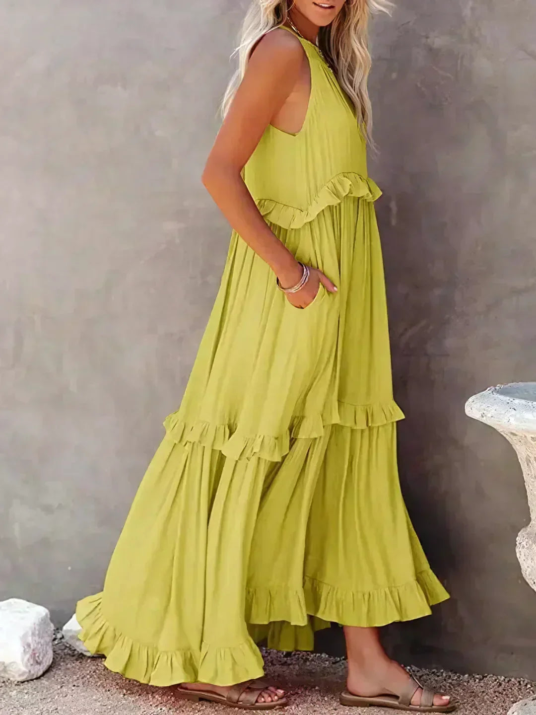 Long Dress in Coral Colour