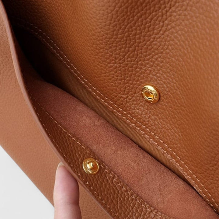 Plousia - Leather Shoulder Bag in a Simple and Elegant Design