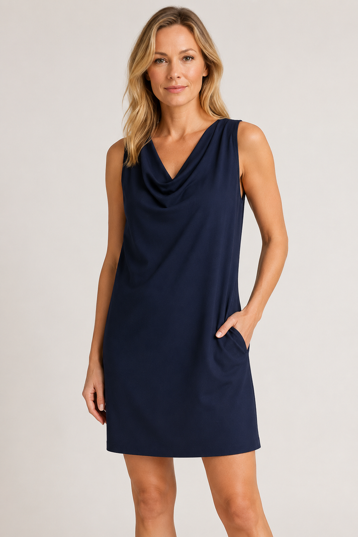Miroslava | Draped Neckline Short Dress