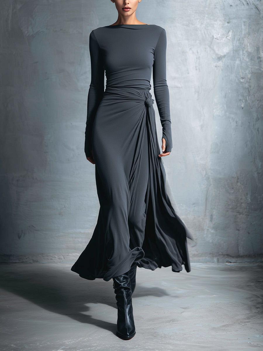 Octavia | Side Tie Wrap Maxi Dress