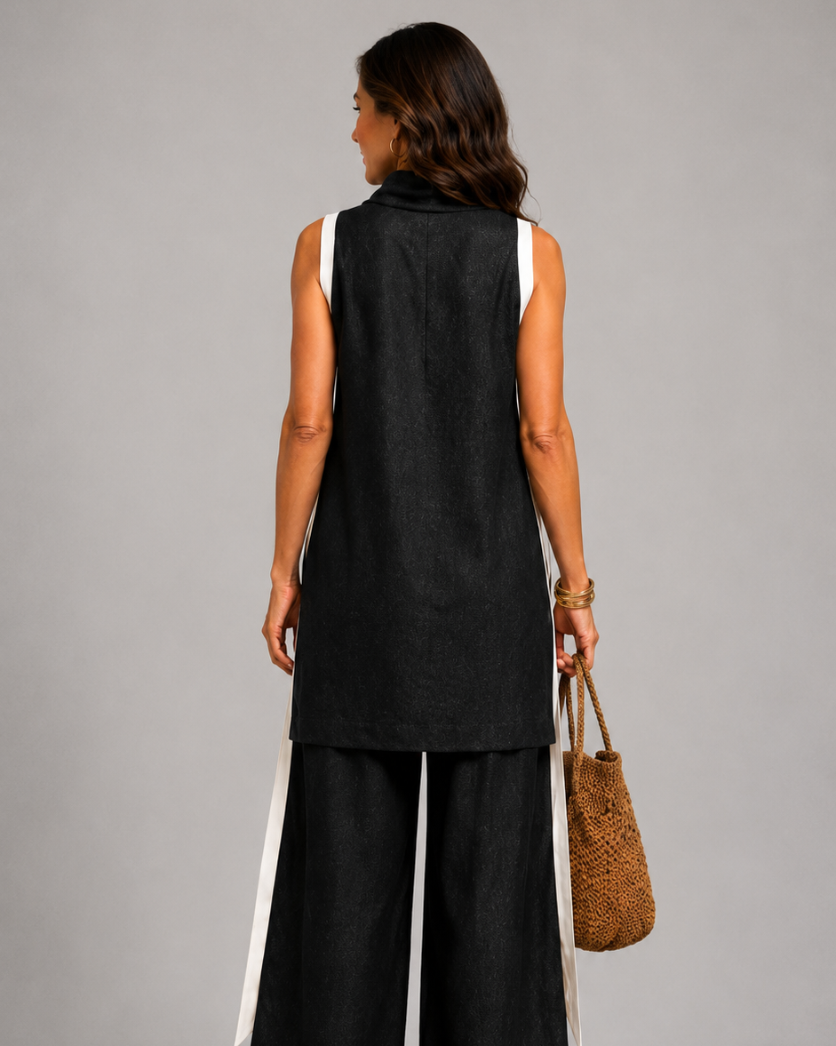 Leonora | Chic Co-Ord Set with Stylish Contrast Accents