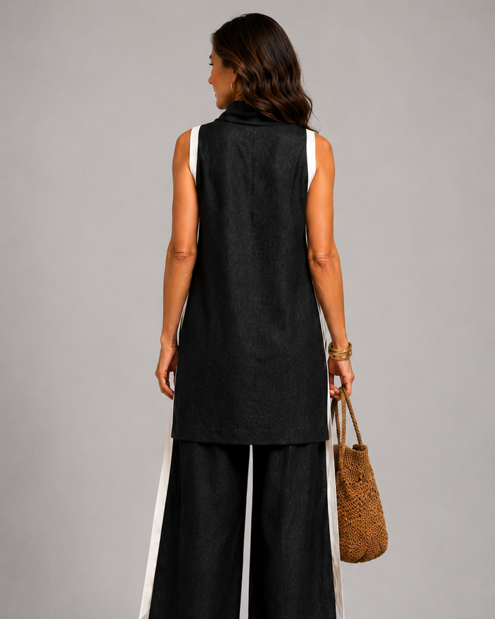Leonora | Chic Co-Ord Set with Stylish Contrast Accents