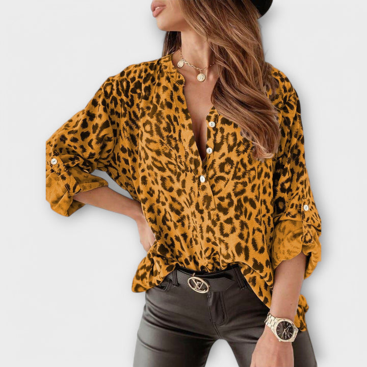 Iara - Modern Leopard Print Blouse