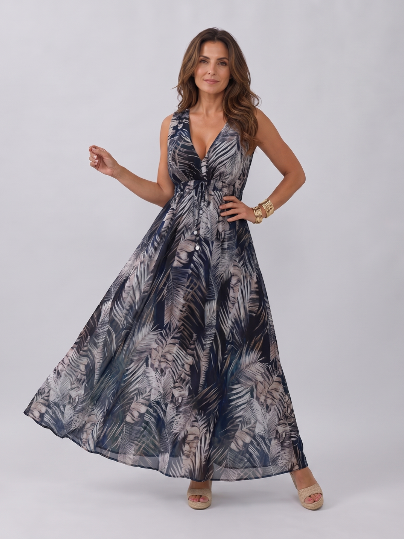 Jacket | Midi Dress Without Sleeves with Empire Silhouette