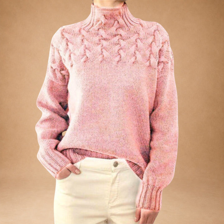 Eva - Women's Knitted Sweater with Knitting Detail