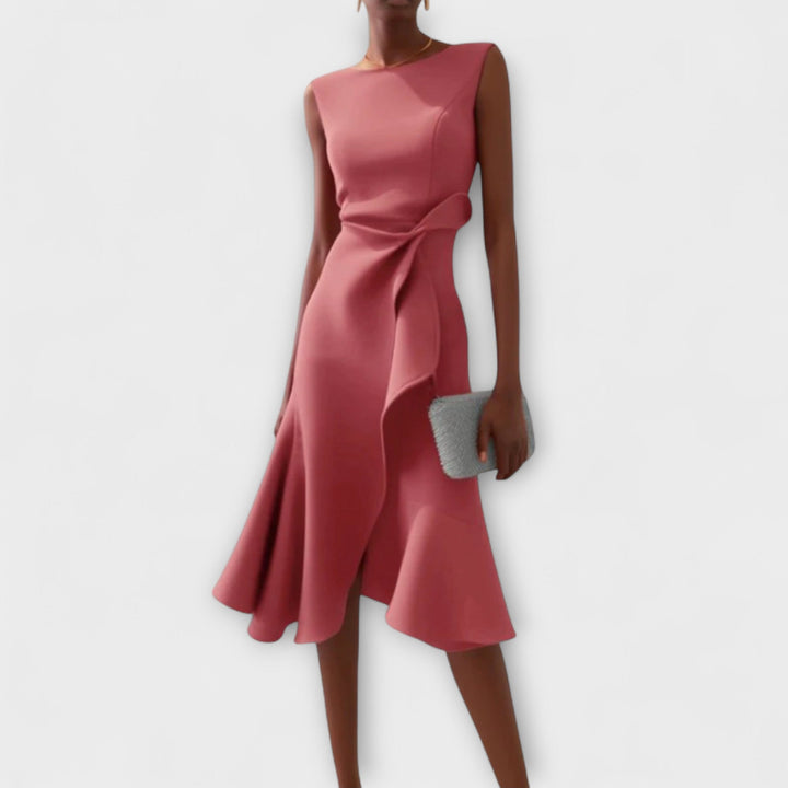 Juliette – Draped Asymmetric Midi Dress