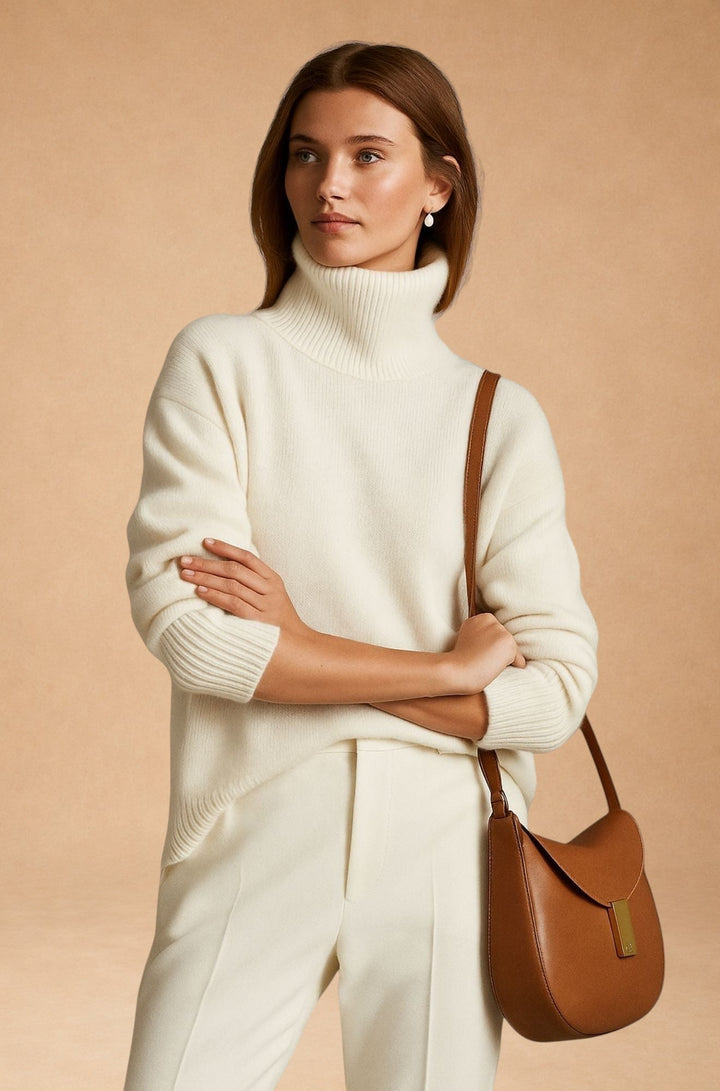 Sixtine™ Women's Roll Neck Sweater - Soft Elegance