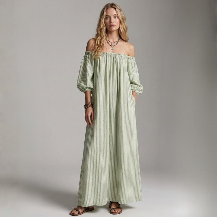 Aura - Maxi Dress in Linen and Cotton