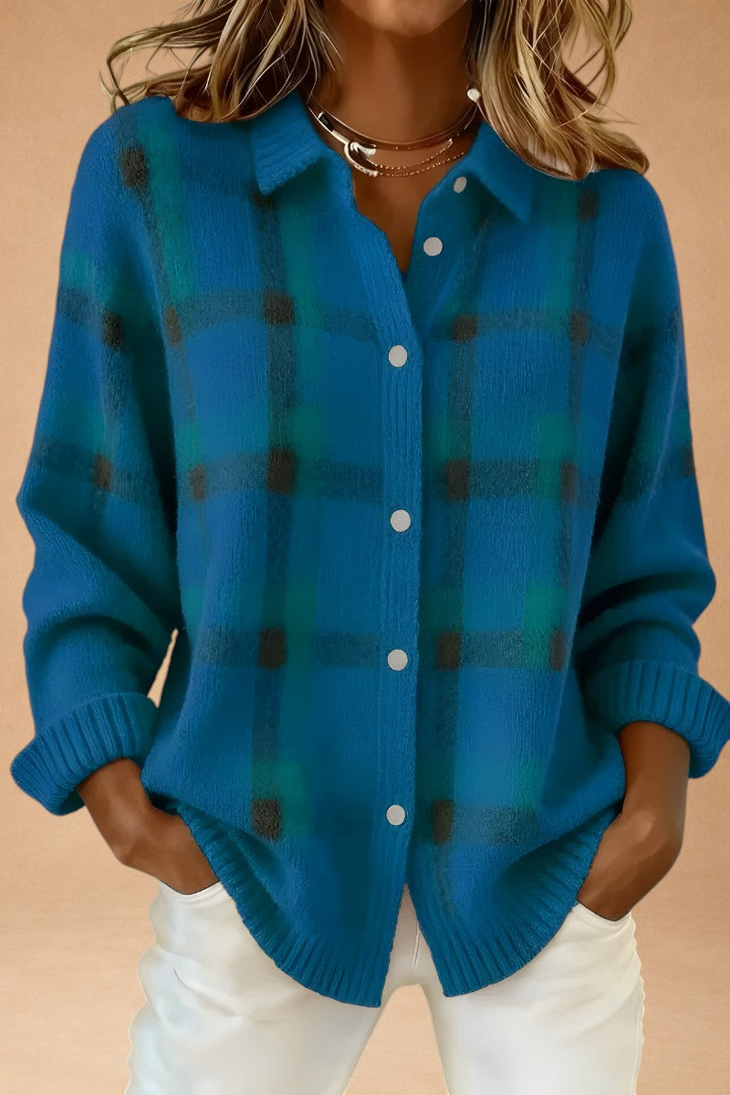Katerina - Retro Wool Handcrafted Sweater with Contrast
