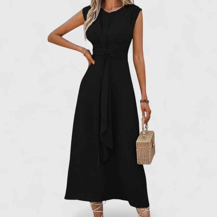 Penelope - Sleeveless Airy Maxi Dress with a Flattering Round Neckline