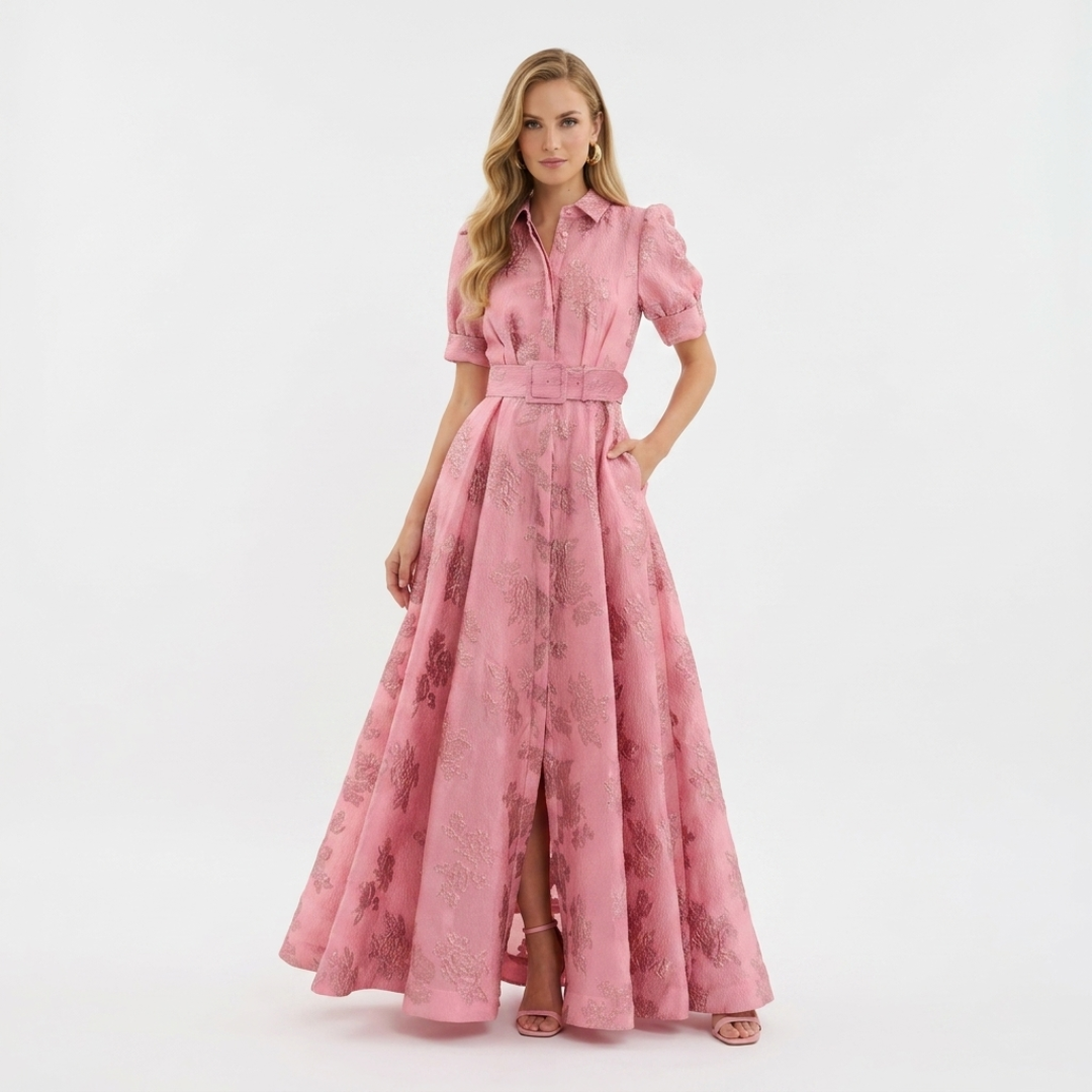 Eliza - Fuchsia Short Sleeve Dress