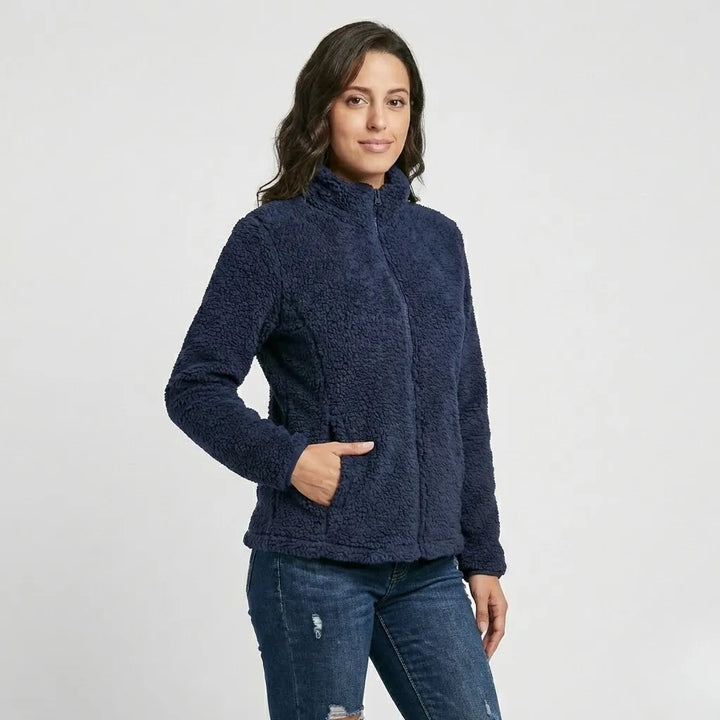 Urban-Style High Collar Fleece Jacket