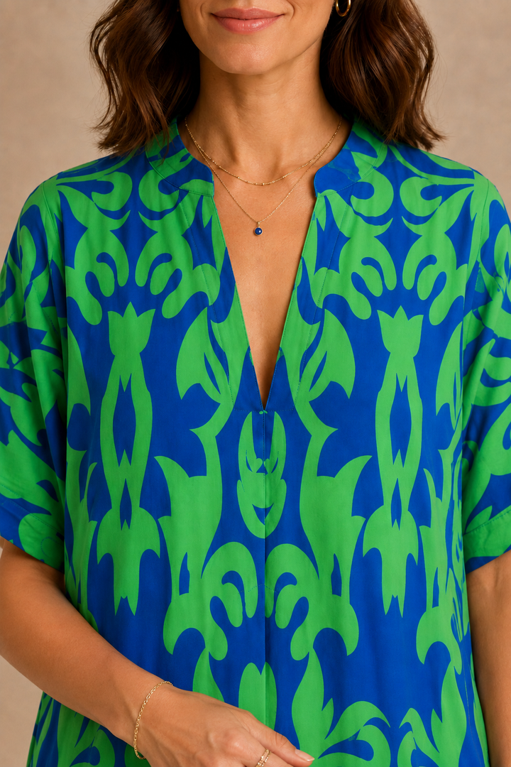 Bernadeta | V-Neck Patterned Dress
