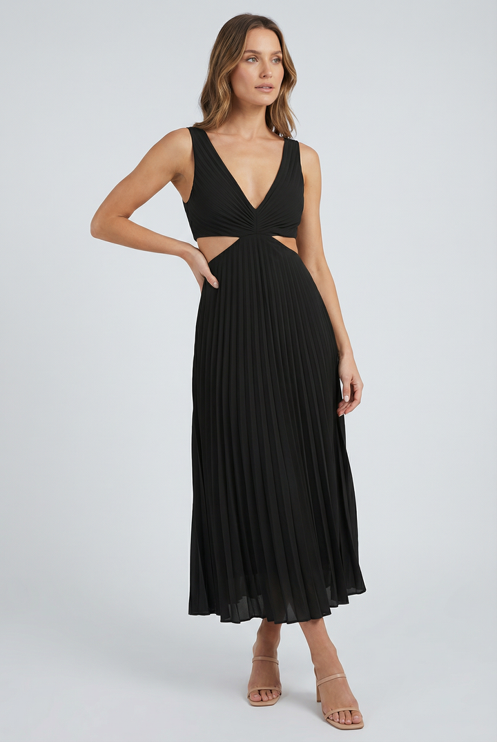 Karina | Chic Pleated Maxi Gown