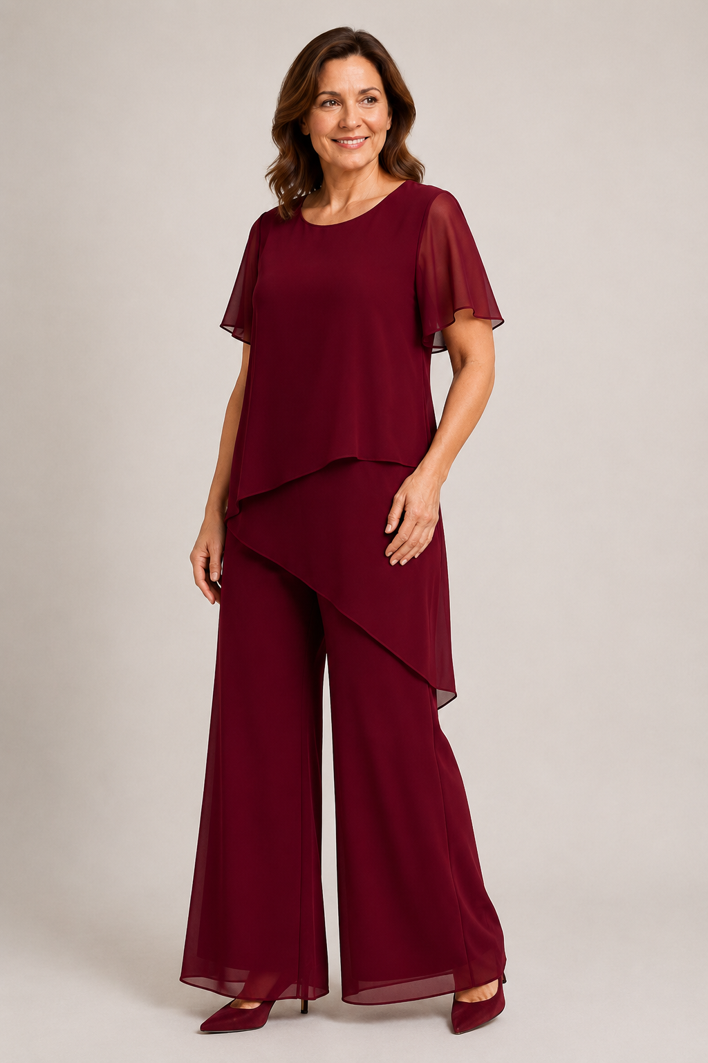 Chic Women's Ensemble with a Graceful Silhouette