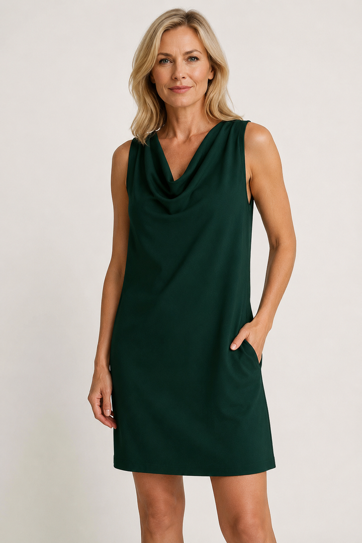 Miroslava | Draped Neckline Short Dress