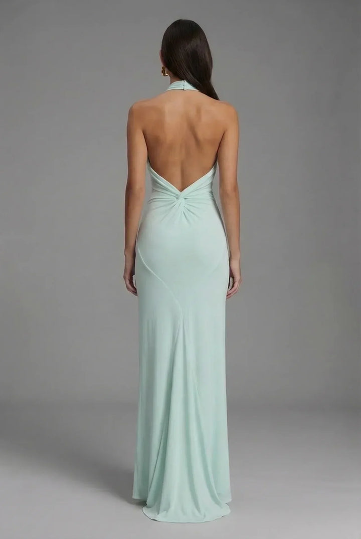 Greta | Sleeveless Shiny Maxi Dress