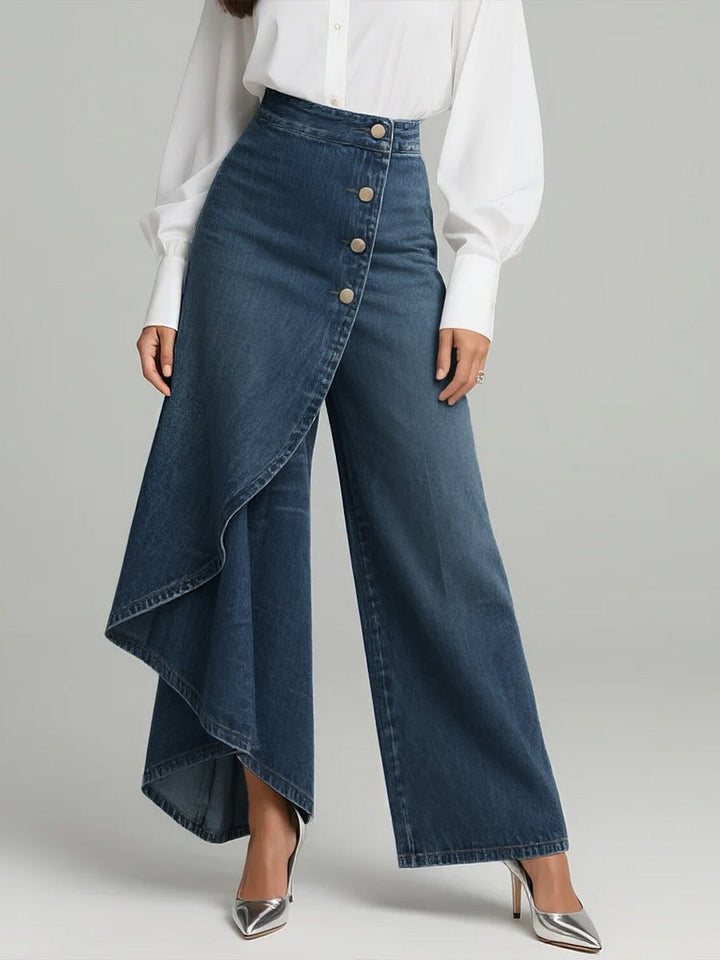 Martina | High-Waisted Jeans with Wide Legs, Relaxed Fit in Elegant Design