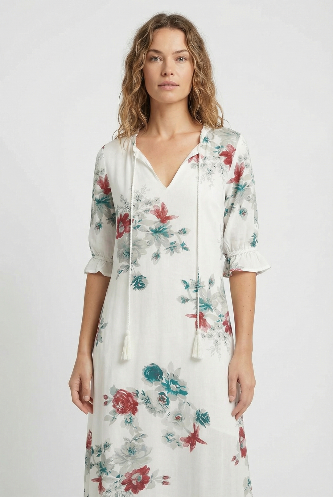 Denisa | V-Neck Floral Maxi Dress
