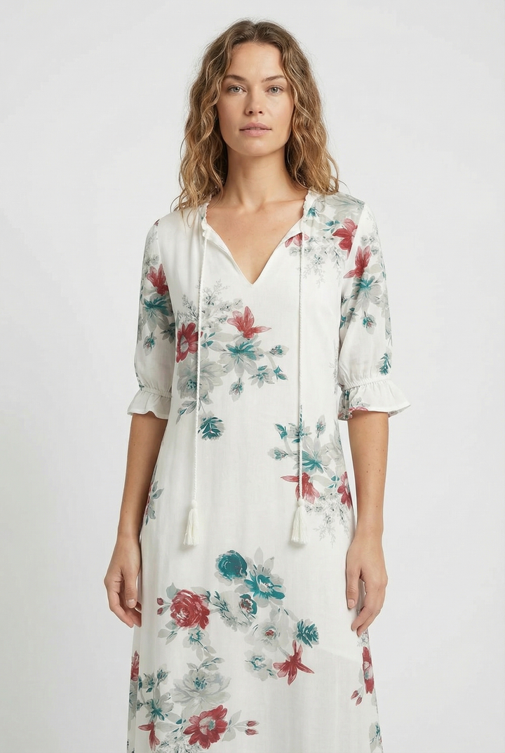 Denisa | V-Neck Floral Maxi Dress