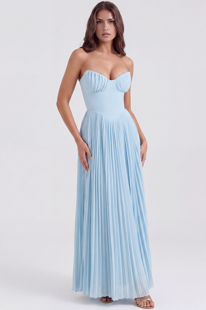 Slavomíra | Elegant Maxi Dress with Ruffled Bodice