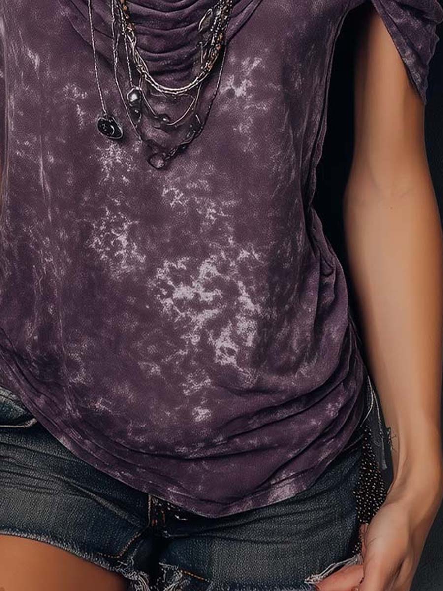 Vintage-Inspired Bohemian Tie-Dye Top with Adjustable Straps
