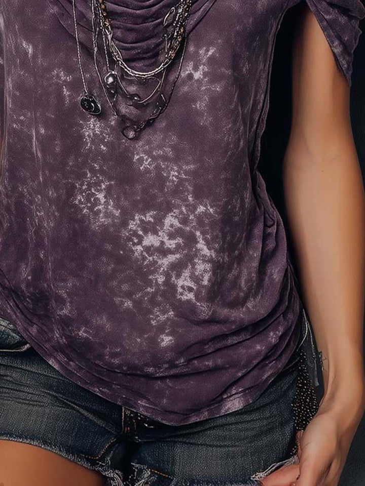 Vintage-Inspired Bohemian Tie-Dye Top with Adjustable Straps