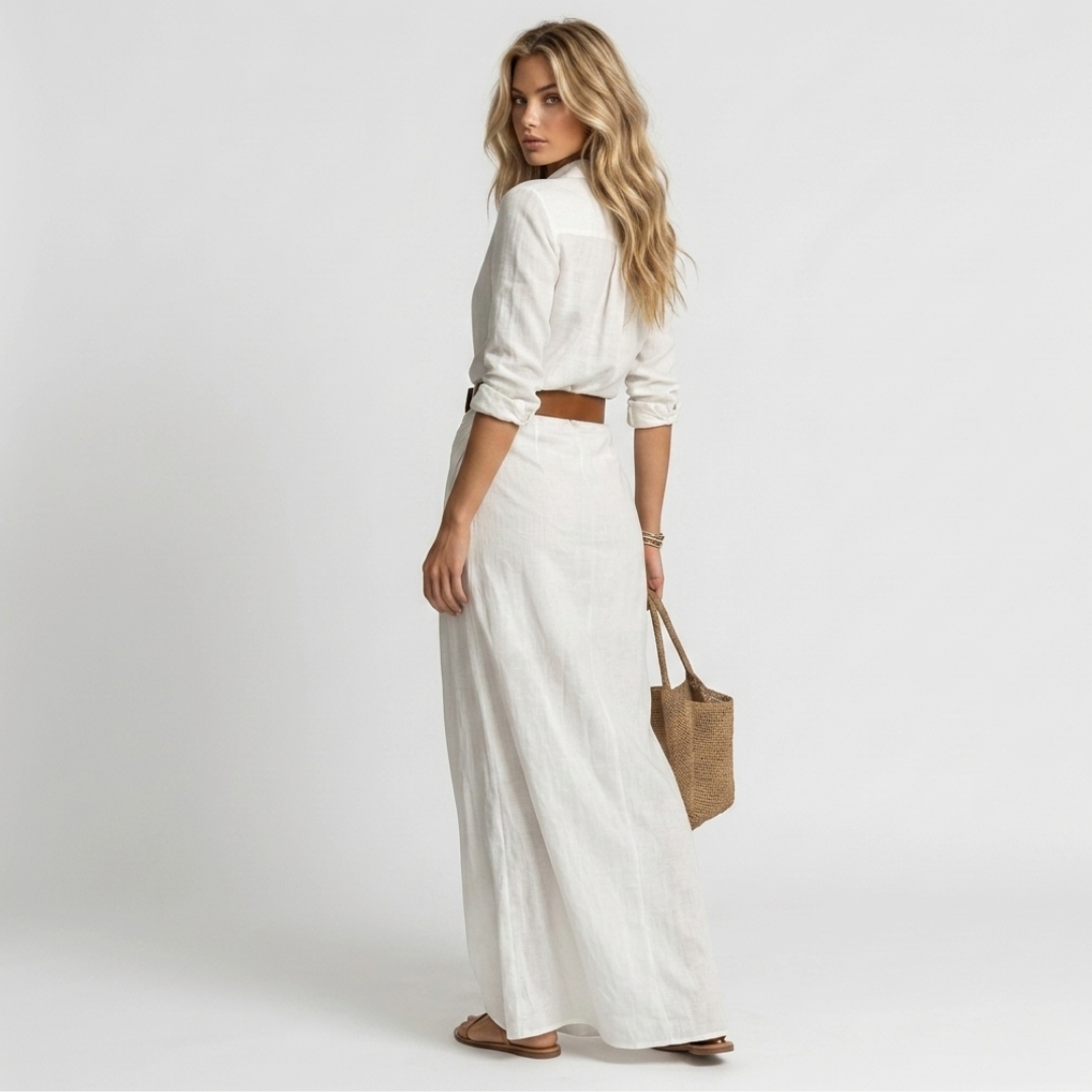 Atena - Long Dress with Low Neckline