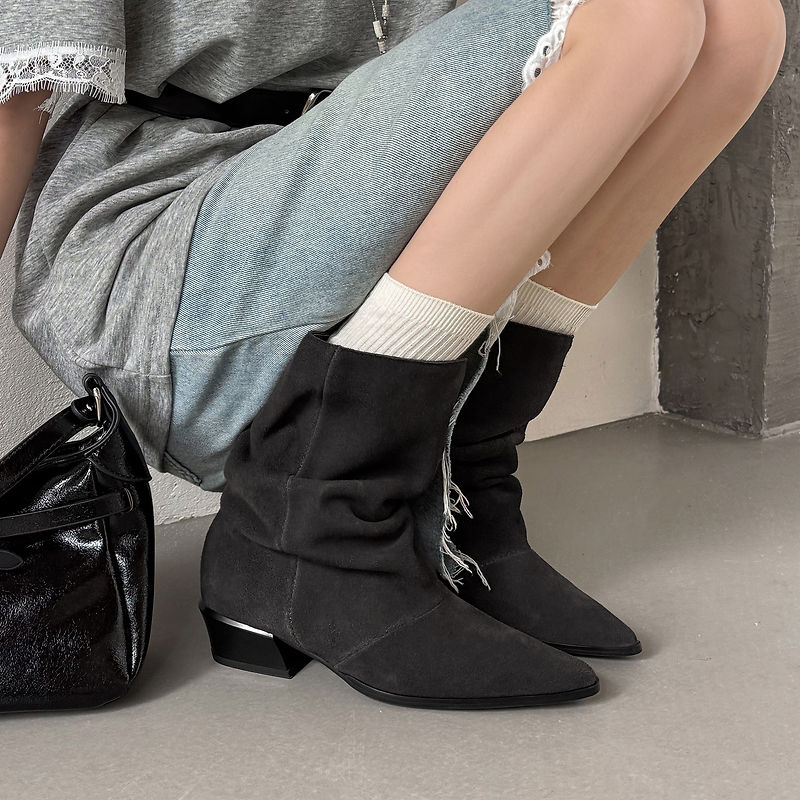 Delia Genuine Leather Mid-Calf Boots