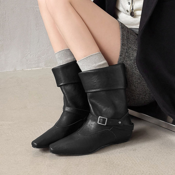 Genuine Suede Queli Ankle Boots