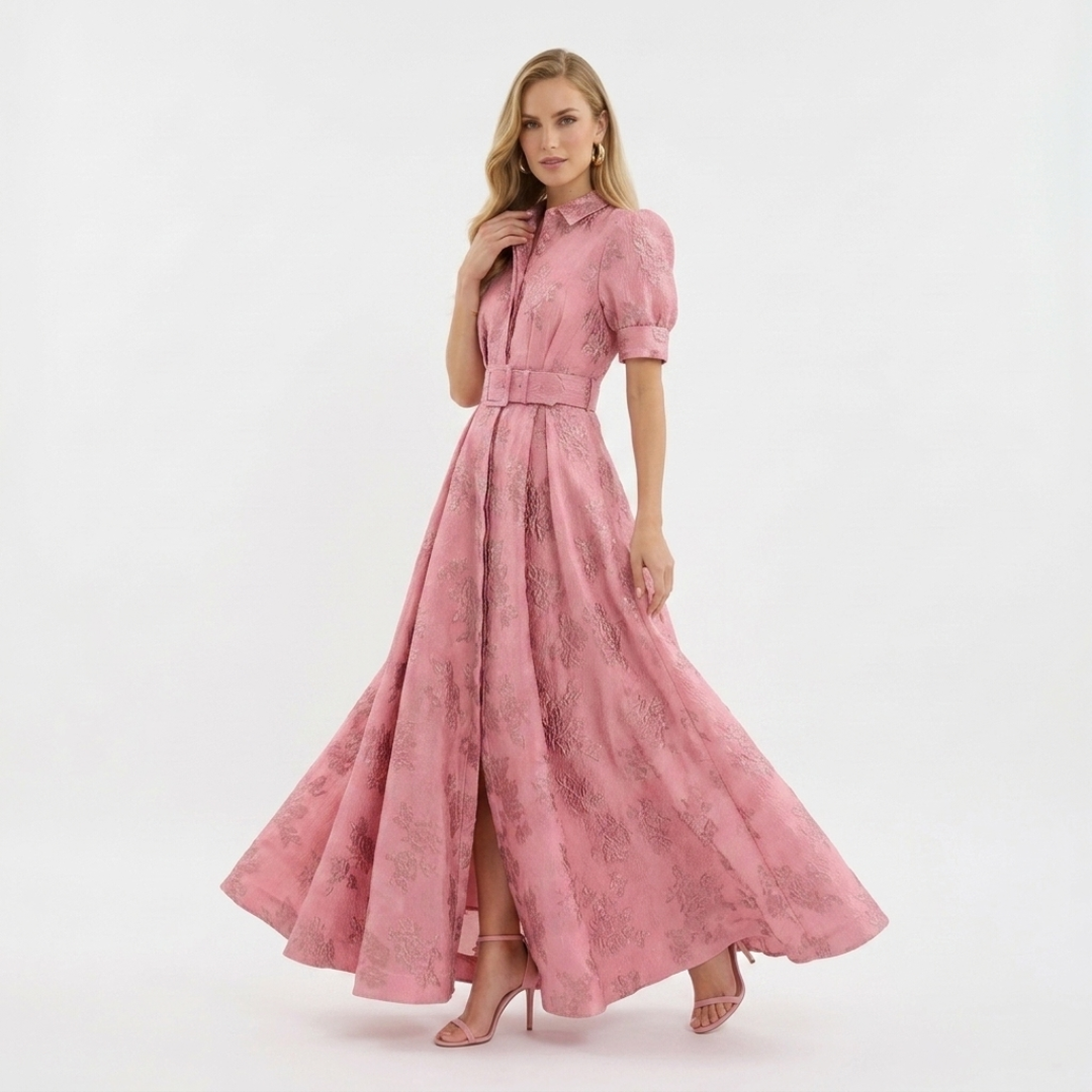 Eliza - Fuchsia Short Sleeve Dress