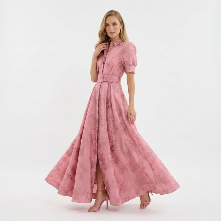 Eliza - Fuchsia Short Sleeve Dress