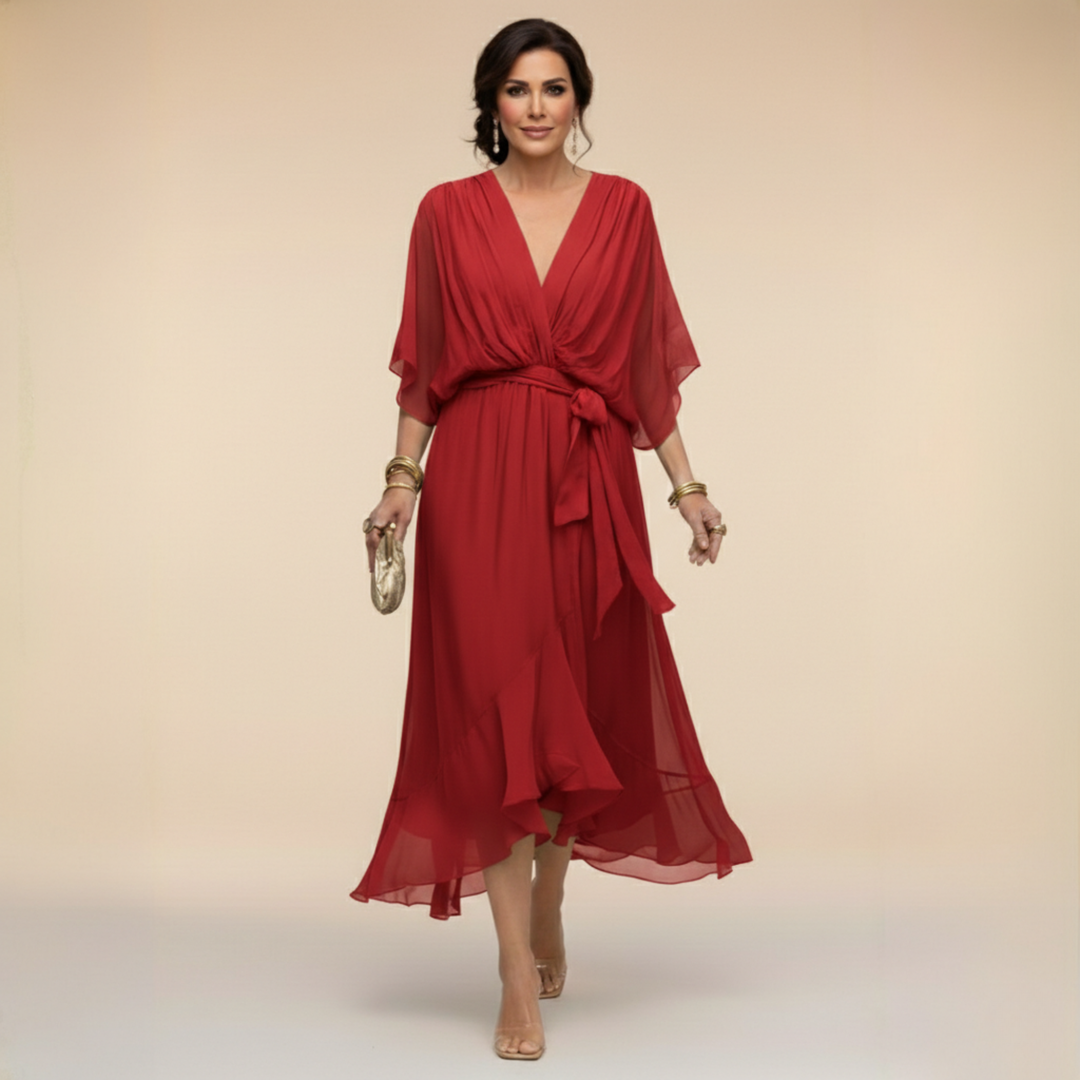 Rebecca | V-Cut Midi Dress