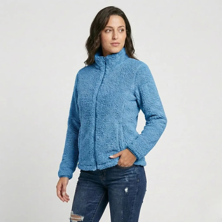 Urban-Style High Collar Fleece Jacket