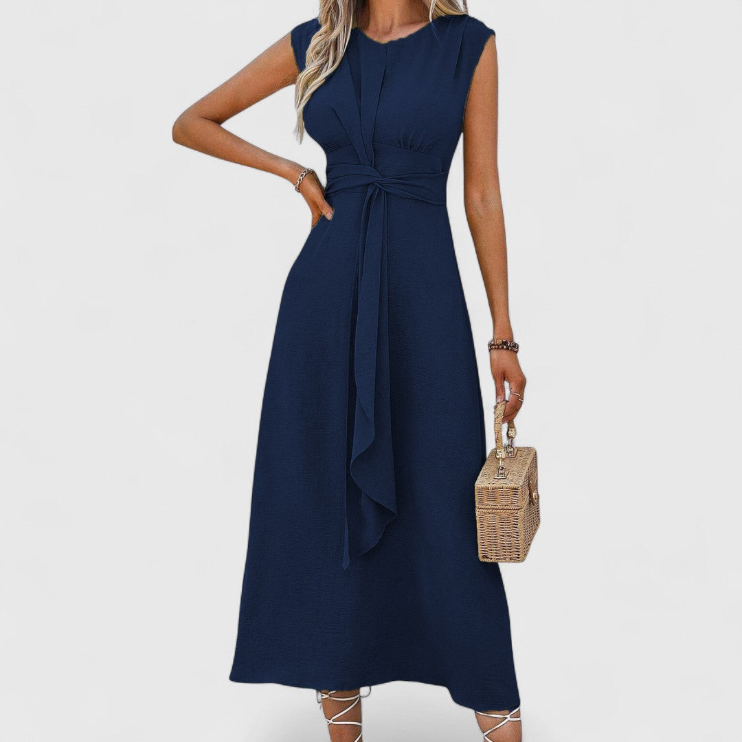 Penelope - Sleeveless Airy Maxi Dress with a Flattering Round Neckline