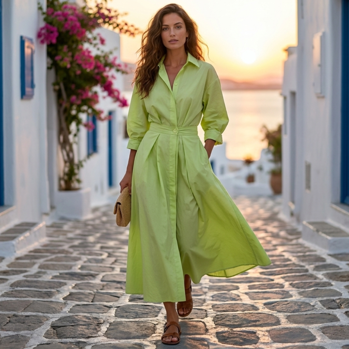 Lana - Chic Collared Cotton Dress