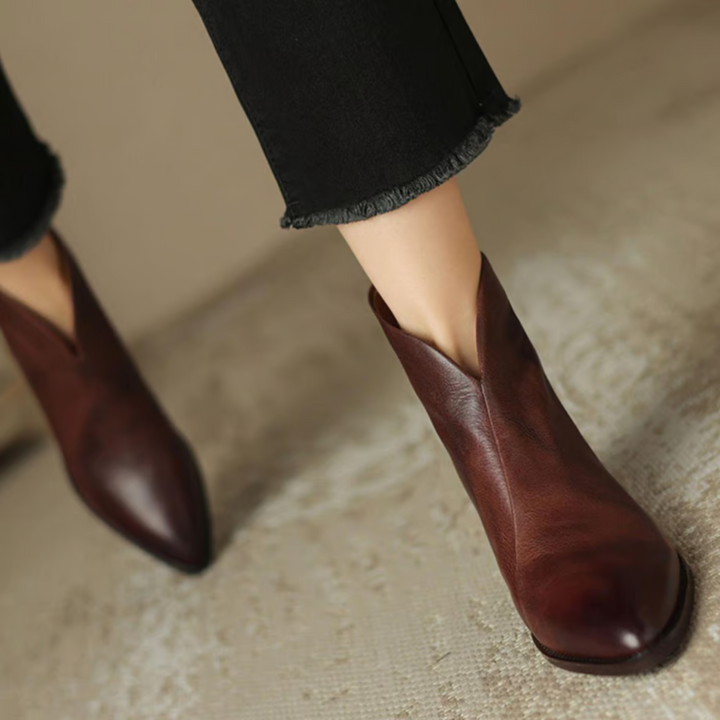 Eleni - Elegant Ankle Boots with Low Heel