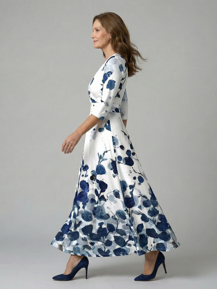 Luna | Floral Cross-Back Maxi Dress
