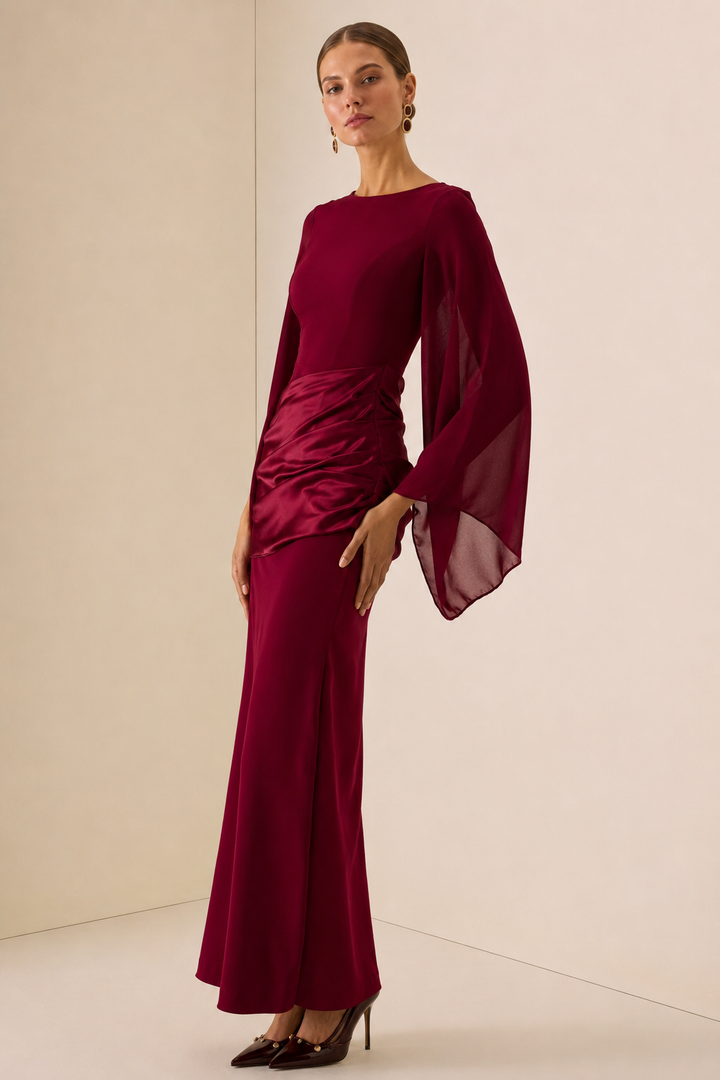 Alana | Cape Sleeve Maxi Dress