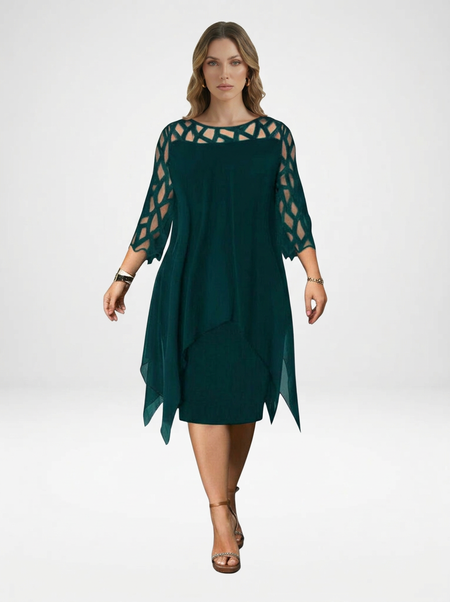 Timea | Layered Overlay Midi Dress