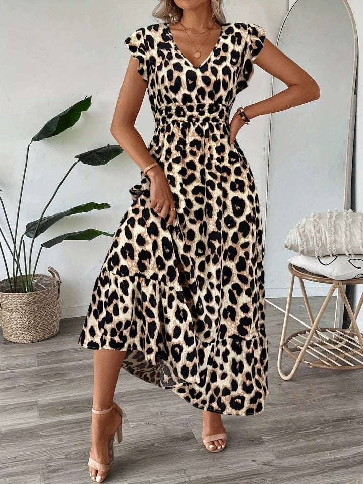 Candela | Long Baroque Dress with V Neckline